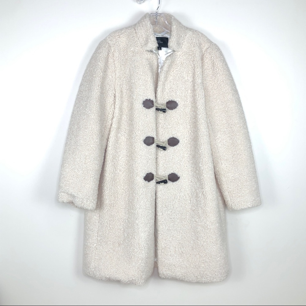 J. Crew Cream Sherpa Coat K2605 - Picture 1 of 10